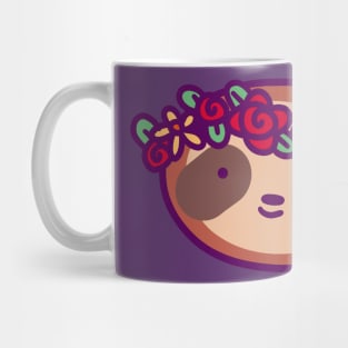 Flower Crown Sloth Face Mug